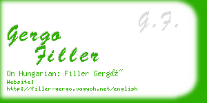 gergo filler business card